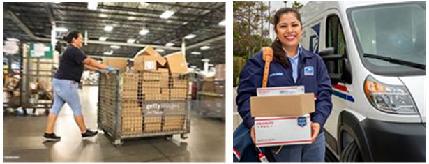 Carrier delivering mail