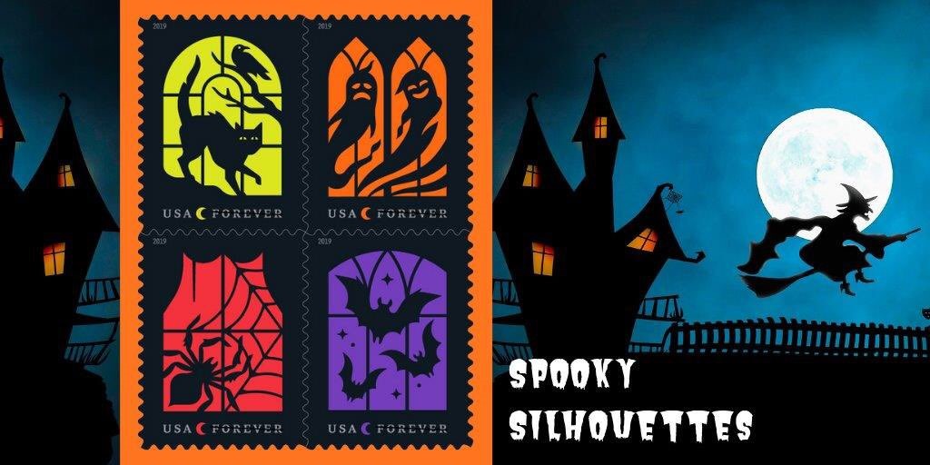 Spooky Silhouettes Forever Stamps