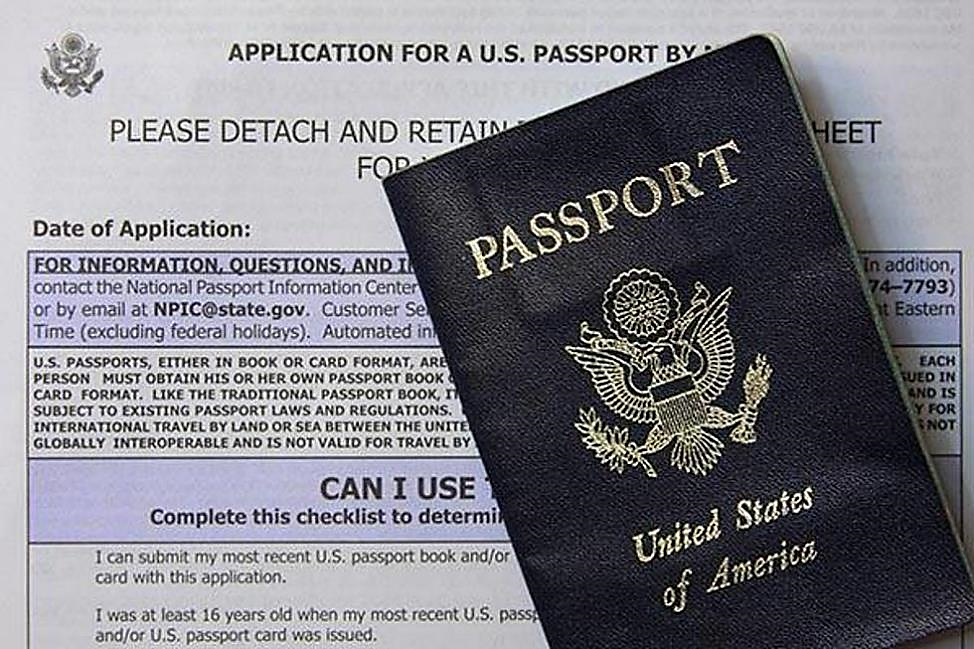 US Passport on top of a passport application