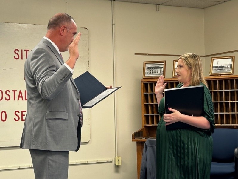 Macy Wolf, the new Postmaster of Vega, Texas.