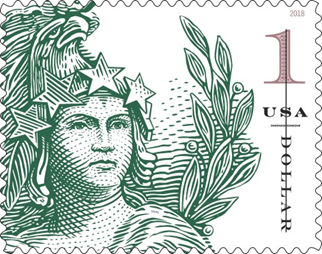 Statue of Freedom, $1 stamp