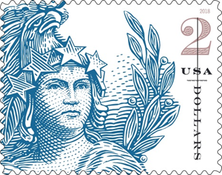 Statue of Freedom, $2 stamp