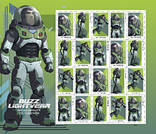 commemorative stamps featuring Buzz Lightyear