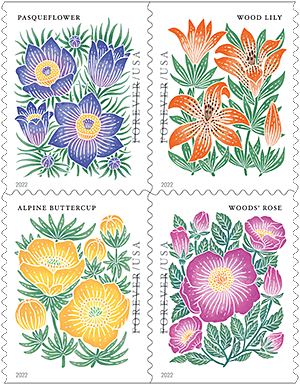 Forever stamps featuring mountain flora