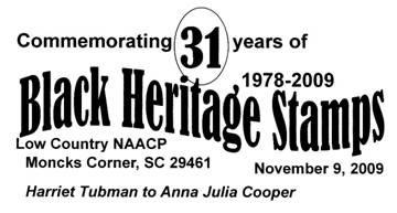 Black Heritage Stamps - Commemorating 31 years - 1978 to 2009