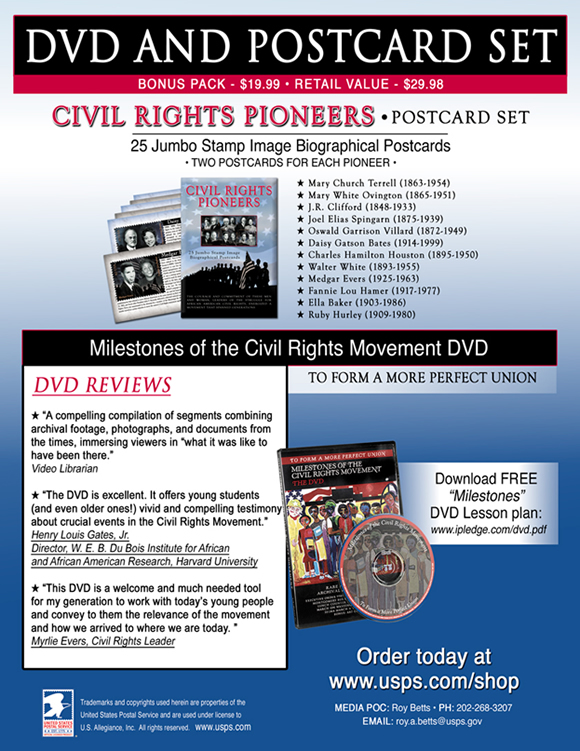 Poster for Civil Rights Pioneers DVD and postcard set