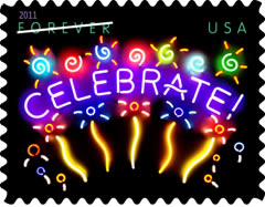 Neon Celebrate stamps