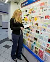 Customer in the Greeting Cards Section of the Post Office