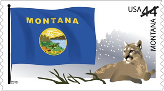 Montana State Flag stamp Montana State Flag stamp