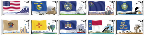 Flags of our Nation Stamp Collection, featuring the Nevada flag