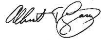 Signature: Albert V. Casey, Chairman, Audit and Finance Committee