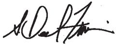 Signature: S. David Fineman, Chairman, Board of Governors