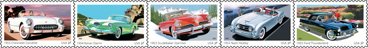 50s  Sporty Cars stamp image.