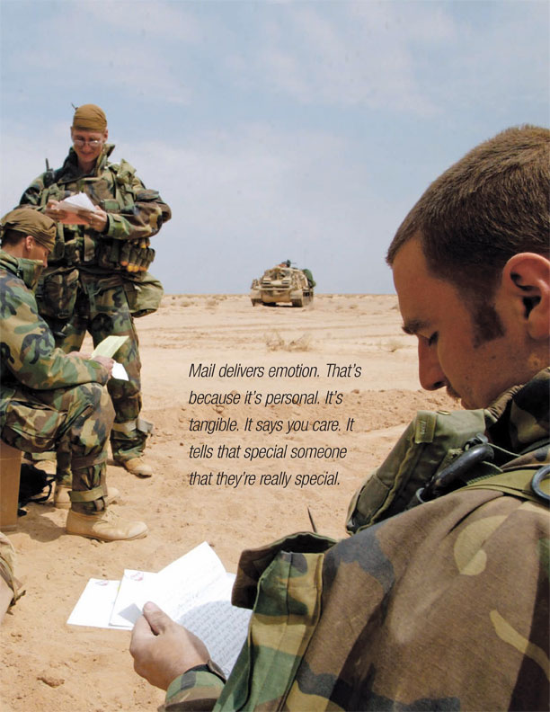Soldiers reading letters from home.
