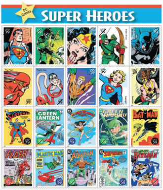 DC Comics superhero stamps