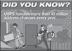Did you know? USPS Handles more than 45 million address changes every year.