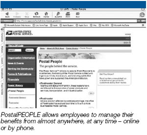 Web screen shot of the Postal People web site