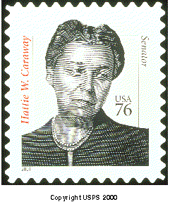 Hattie Caraway Definitive Stamp-Copyright USPS 2000