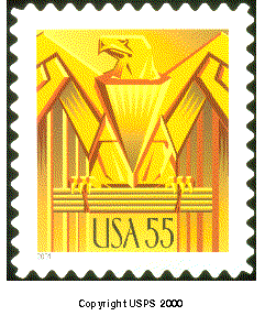 Art Deco Eagle Definitive Stamp-Copyright USPS 2000