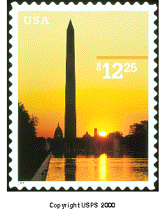Washington Monument Express Mail Stamp-Copyright USPS 2000