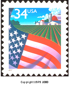 Pictured: Farm Flag Definitive Stamp-Copyright USPS  2000