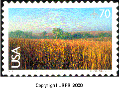Pictured: Nine-Mile Prairie Stamp -Copyright USPS 2000