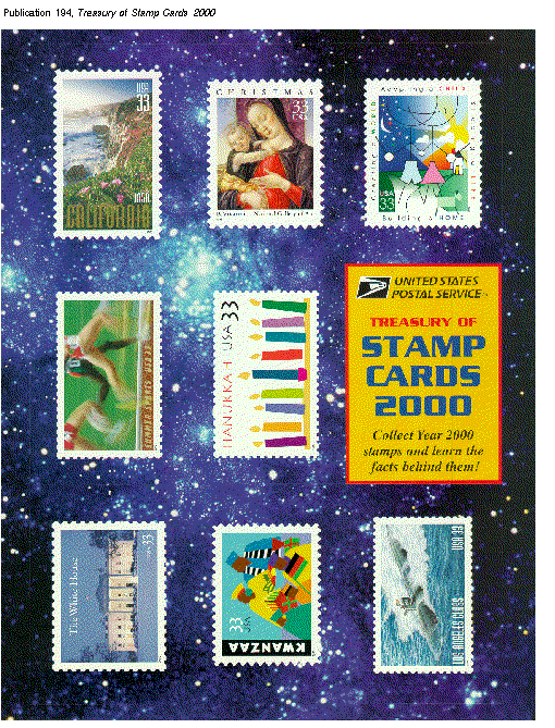 Pictured:US Postal Service Treasury of Stamp Cards 2000