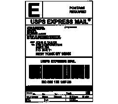 Exhibit 1: Online Express Mail Label (not to scale).