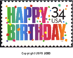 Stamp Announcement 02-054, Happy Birthday Commemorative Stamp.