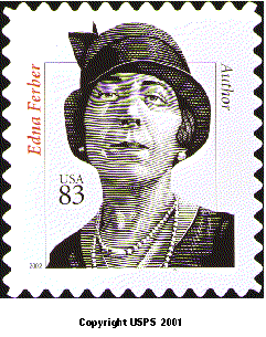 Stamp Announcement 02-25: Edna Ferber Definitive Stamp, copyright USPS 2001.