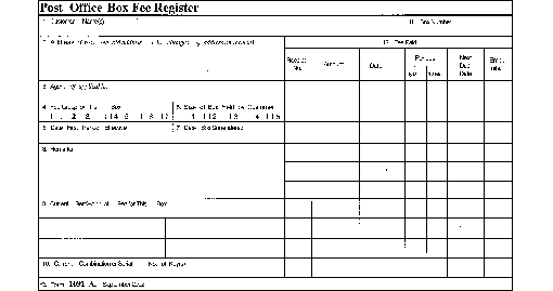 PS Form 1091-A, September 2002:  Post Office Box Fee Register