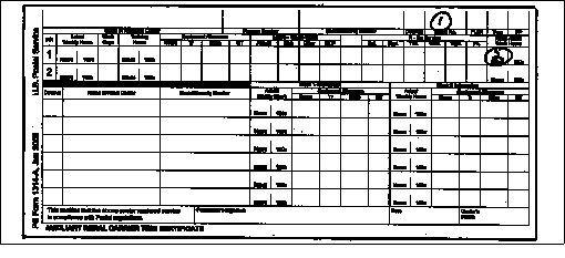 PS Form 1314-A, June 2000. Auxiliary Rural Carrier Time Certificate.