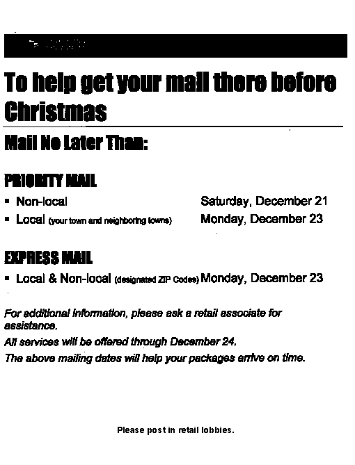 To help get your mail there before Christmas-Poster, D link provided