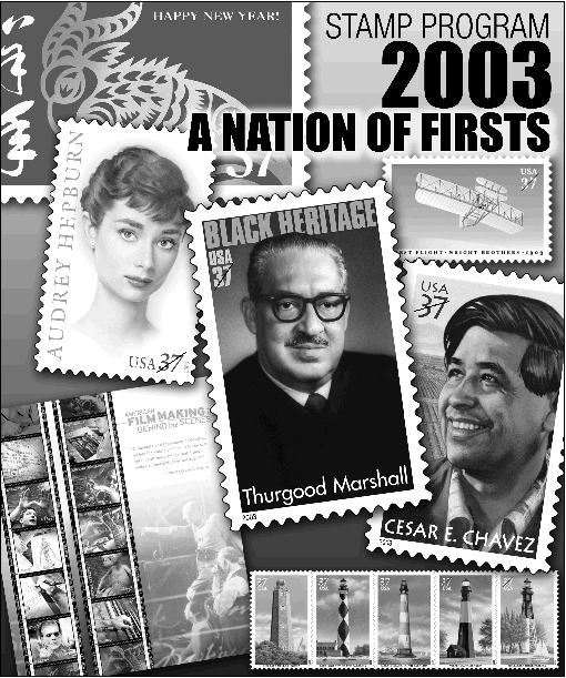 Front Cover - Stamp program 2003, a nation of firsts.