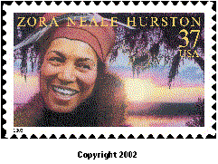 Stamp Announcement 02-50:  Zora Neale Hurston commemorative stamp, copyright 2002.