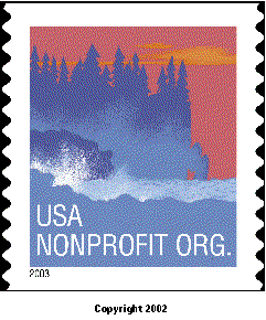 Stamp Announcment 03-09:  Sea Coast Nonprofit Stamp, copyright 2002.