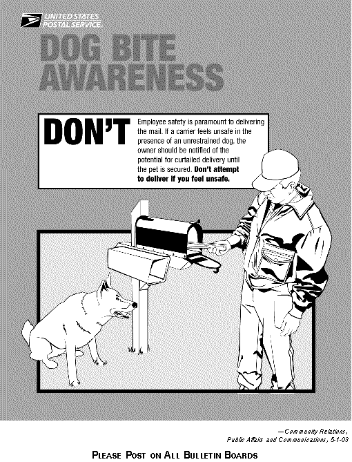dog bite awareness. don't attempt to deliver if you feel unsafe.