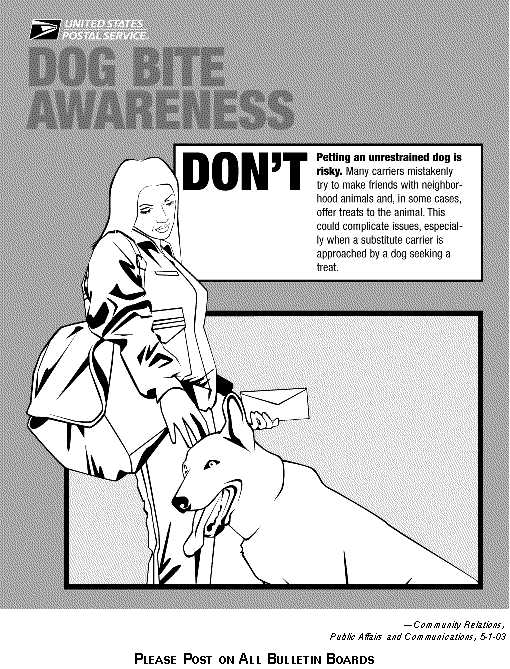 dog bite awareness. petting an unrestrained dog is risky.