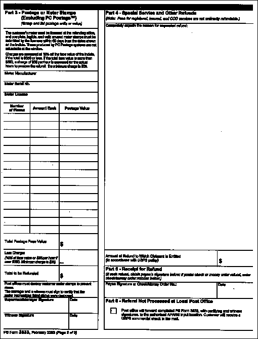 ps form 3533, february 2003 (page 2 of 2)application and voucher for refund of postage, fees, and services.