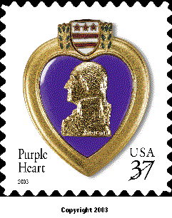 stamp announcement 03-14: purple heart definitive stamp, copyright 2003.
