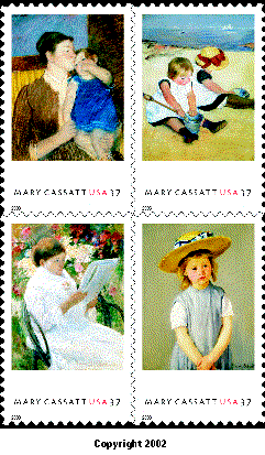 stamp announcement 03-21: mary cassatt. copyright 2002.