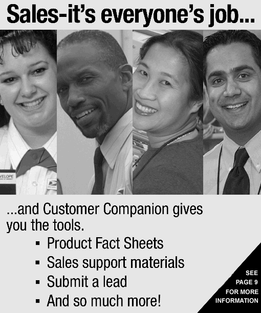 front cover - sales, it's everyone's job and customer companion gives you the tools; product fact sheets, sales support materials, submit a lead, and so much more.