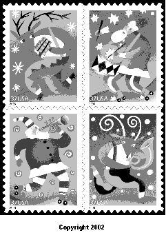 stamp announcement 03-30: holiday - holiday music makers, copyright 2002.