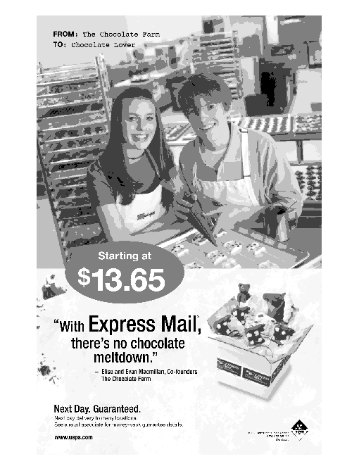 with express mail, there's no meltdown. next day. guaranteed. starting at $13.65. visit www.usps.com.
