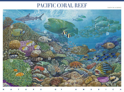 Stamp Announcement 03-33: Pacific Coral Reef Stamps, copyright usps 2003.