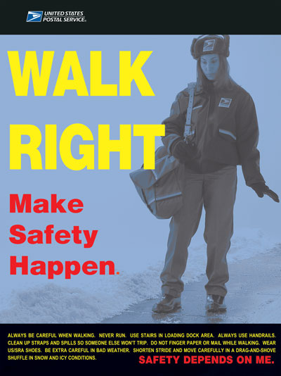 Walk right. Make safety happen. A D-link is provided.