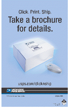 click, print, ship. take a brochure for details. visit usps.com/clicknship.