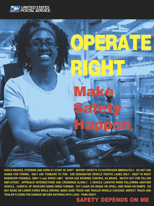 Operate Right. Make safety happen. Safety depends on me. A d-link is provided.