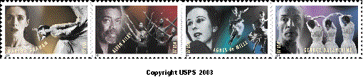 Stamp Announcement 04-12: American Choreographers Stamps, copyright 2003.