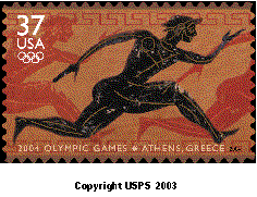 Stamp Announcement 04-14. 2004 Olympic Games * Athens, Greece Stamp, copyright 2003.